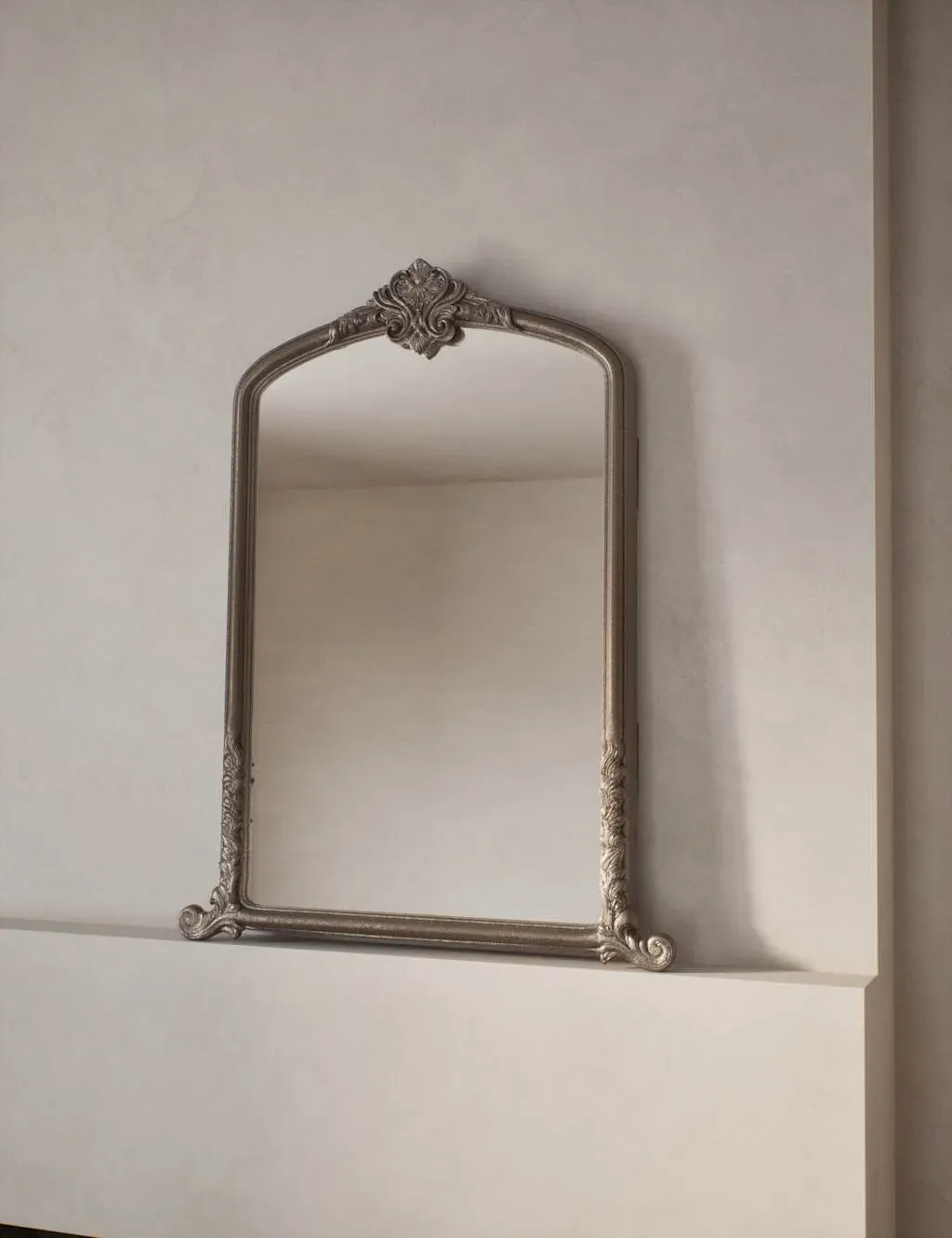 Large Arch Wall Mirror - Silver, Brass image
