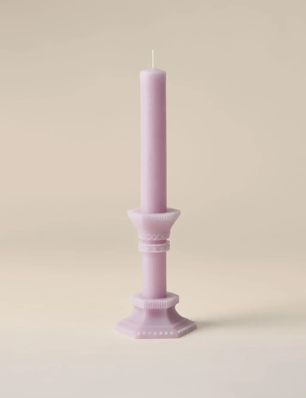 Large Candelabra Pillar Candle - Lilac image