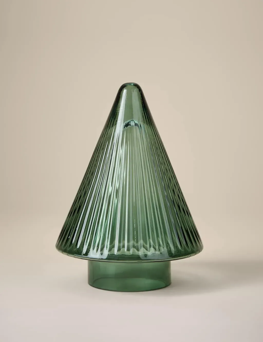 Large Glass Tree Decoration - Green, Glass