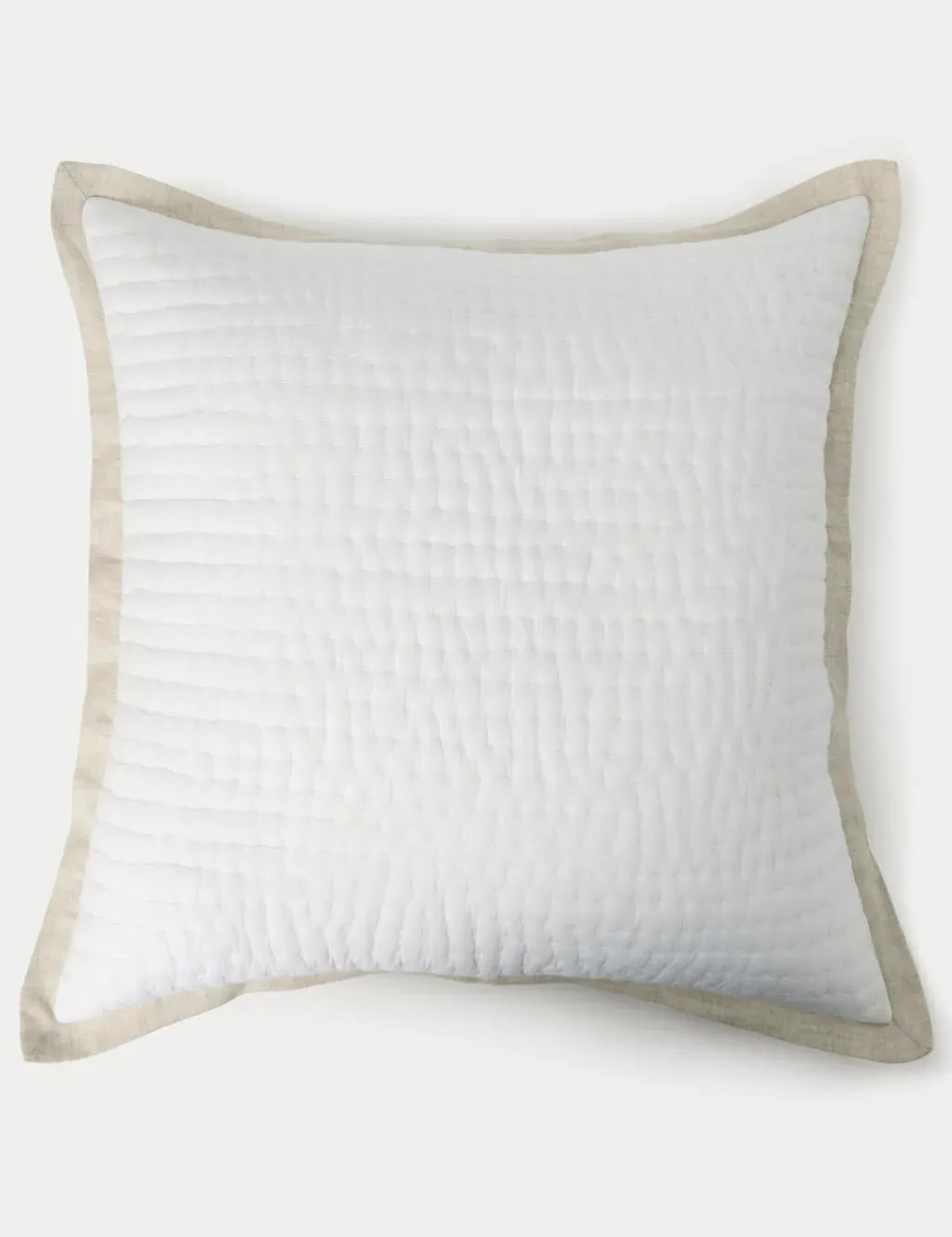 Large Quilted Cushion with Border - Natural Mix image