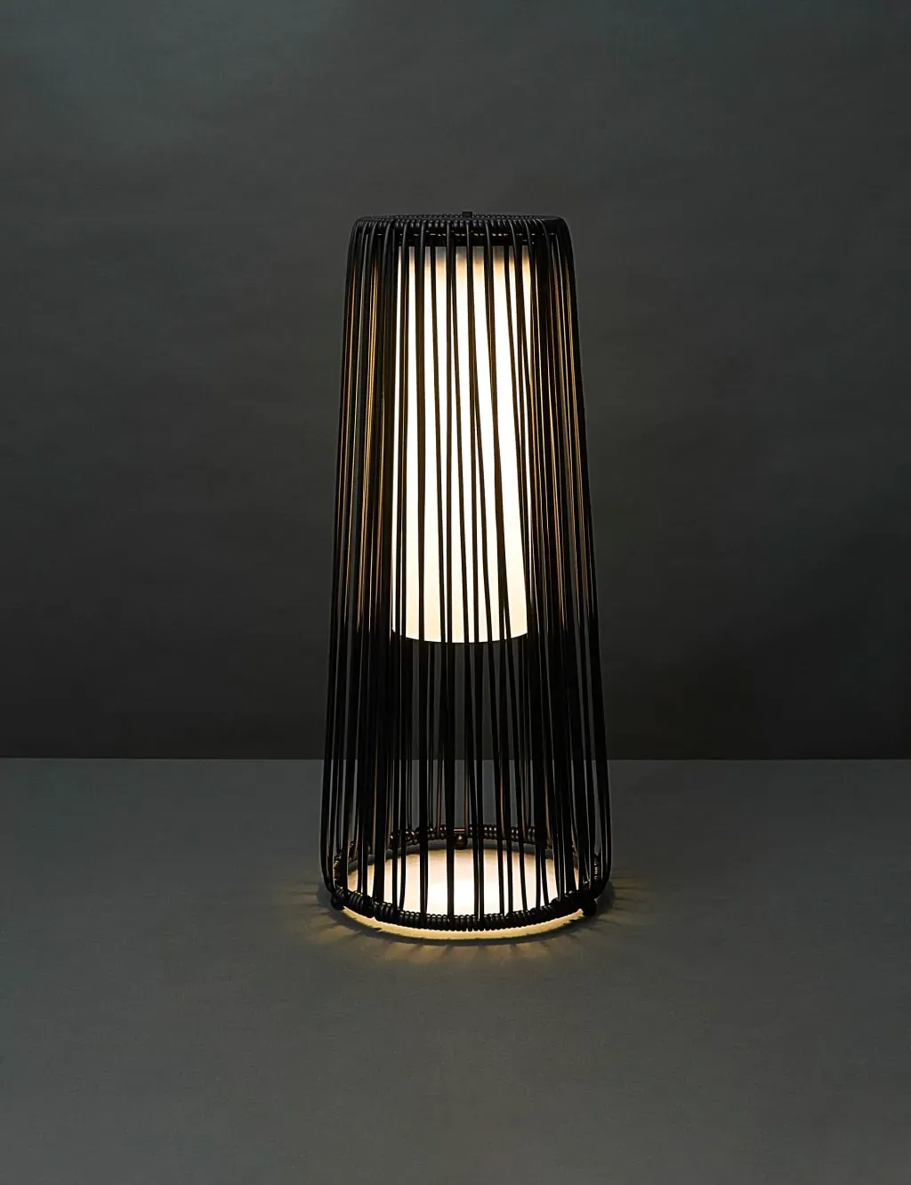 Large Solar Rope Lantern - Black image
