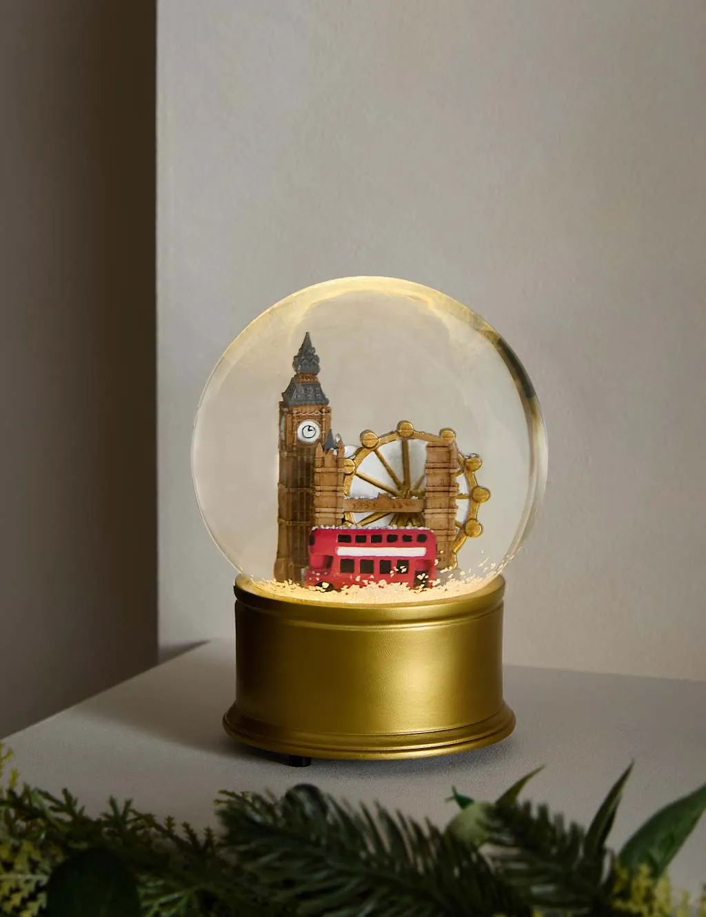Light Up Snow Globe with London Scene - Multi