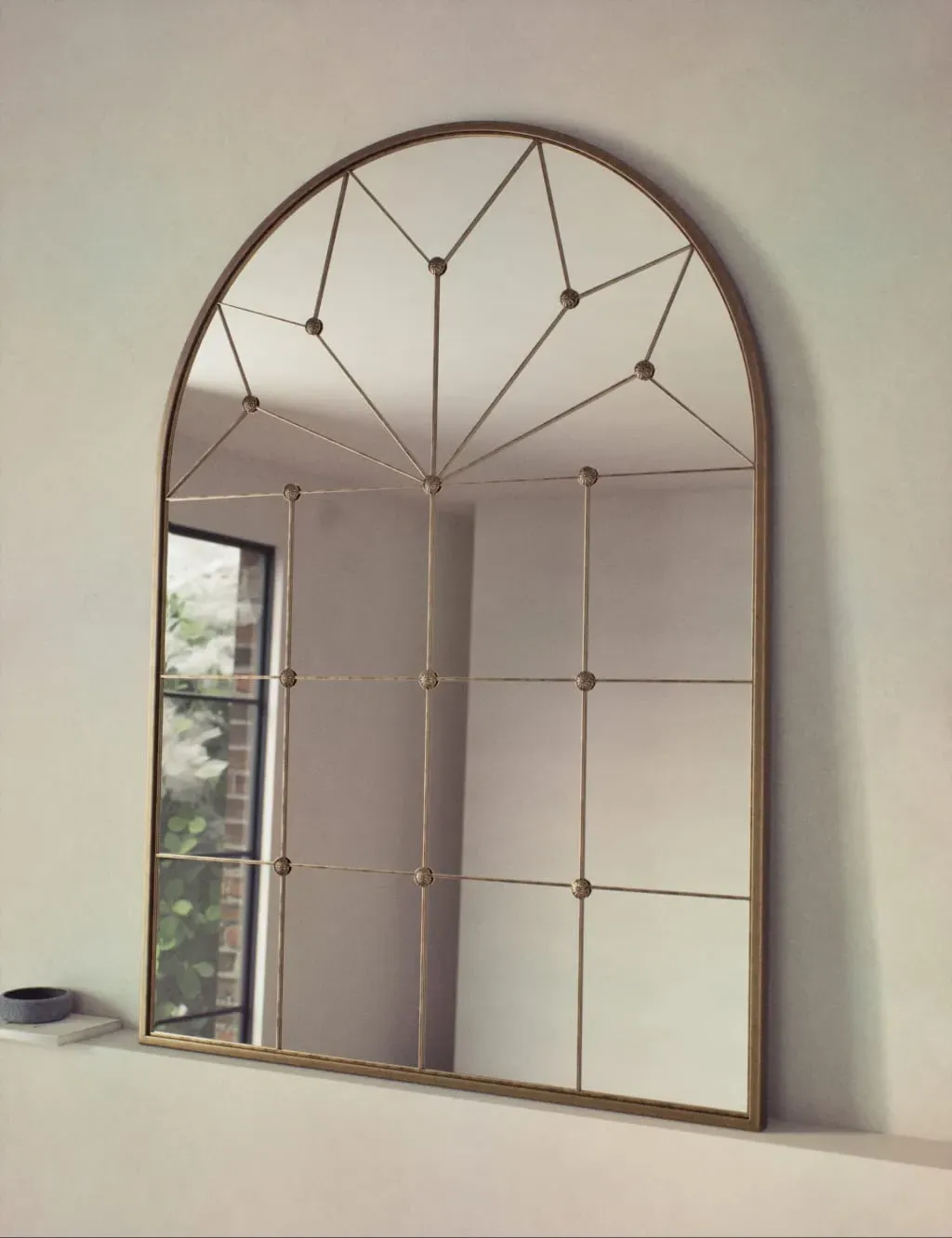 Medium Arch Wall Mirror - Gold, Metal