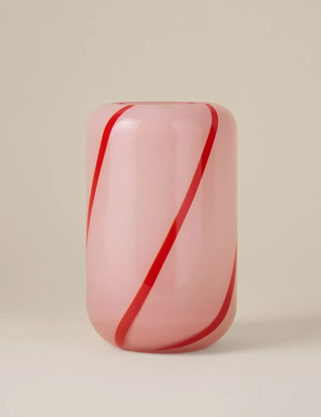 Medium Candy Cane Vase - Red, Glass image