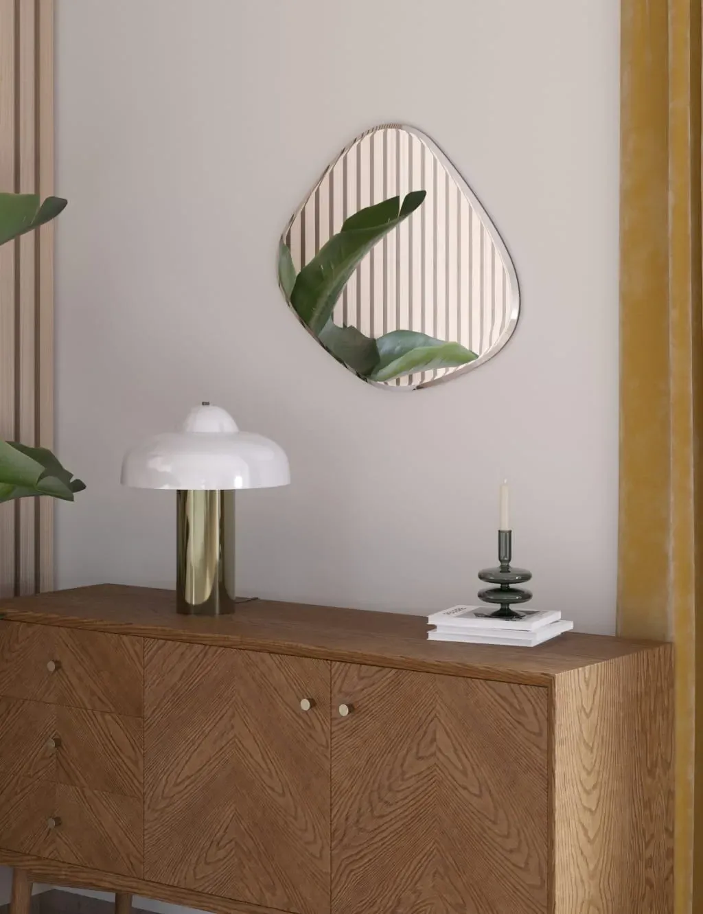 Medium Curved Wall Mirror - Contemporary Design image