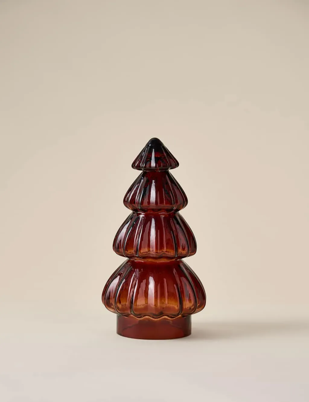 Medium Glass Tree Decoration - Rust, Glass