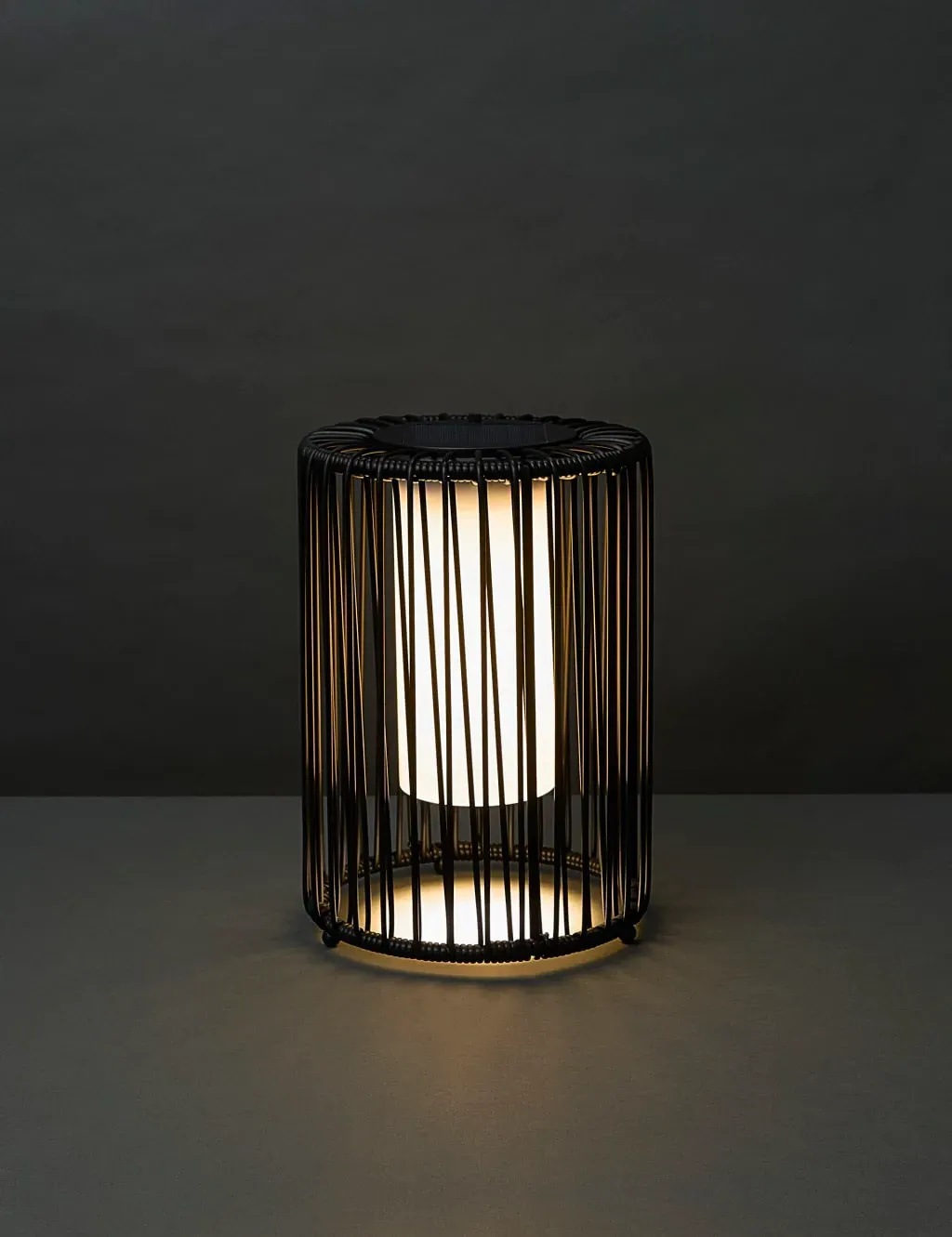 Medium Solar Rope Lantern LED - Black