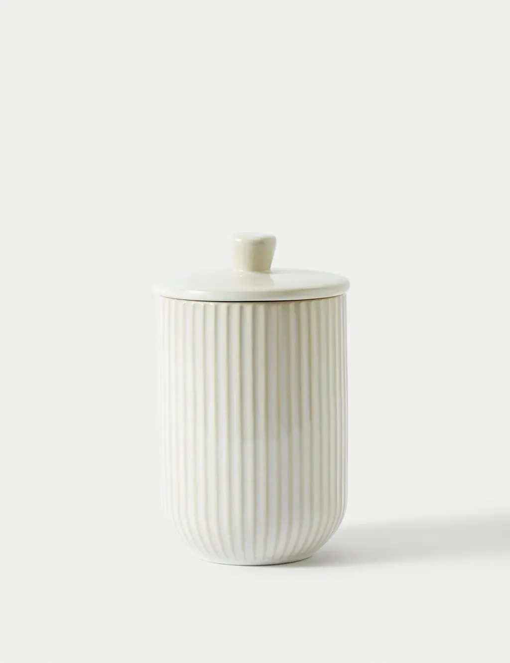Medium Storage Jar with Ribbed Design - Stoneware image