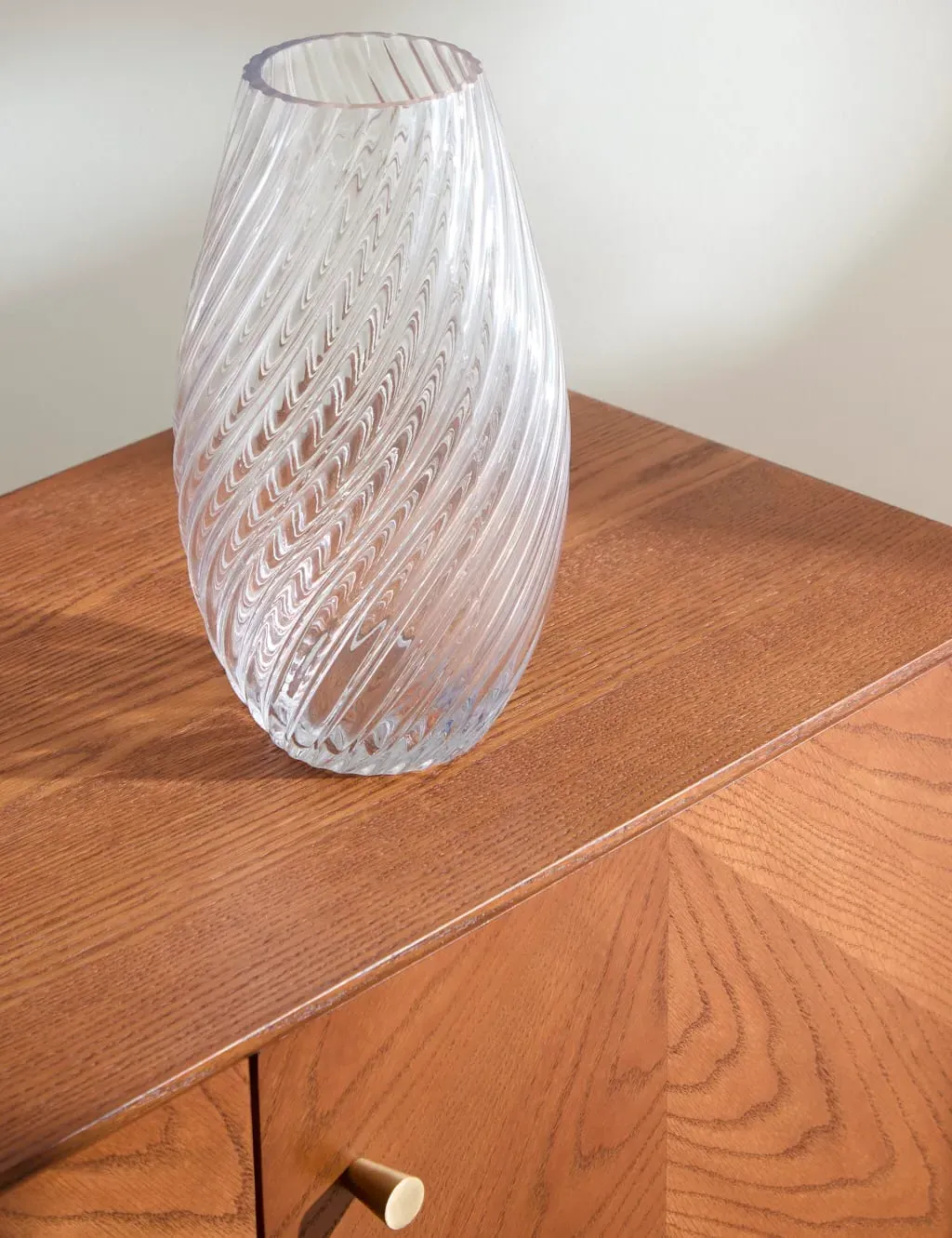 Medium Teardrop Vase with Texture - Clear, Glass image