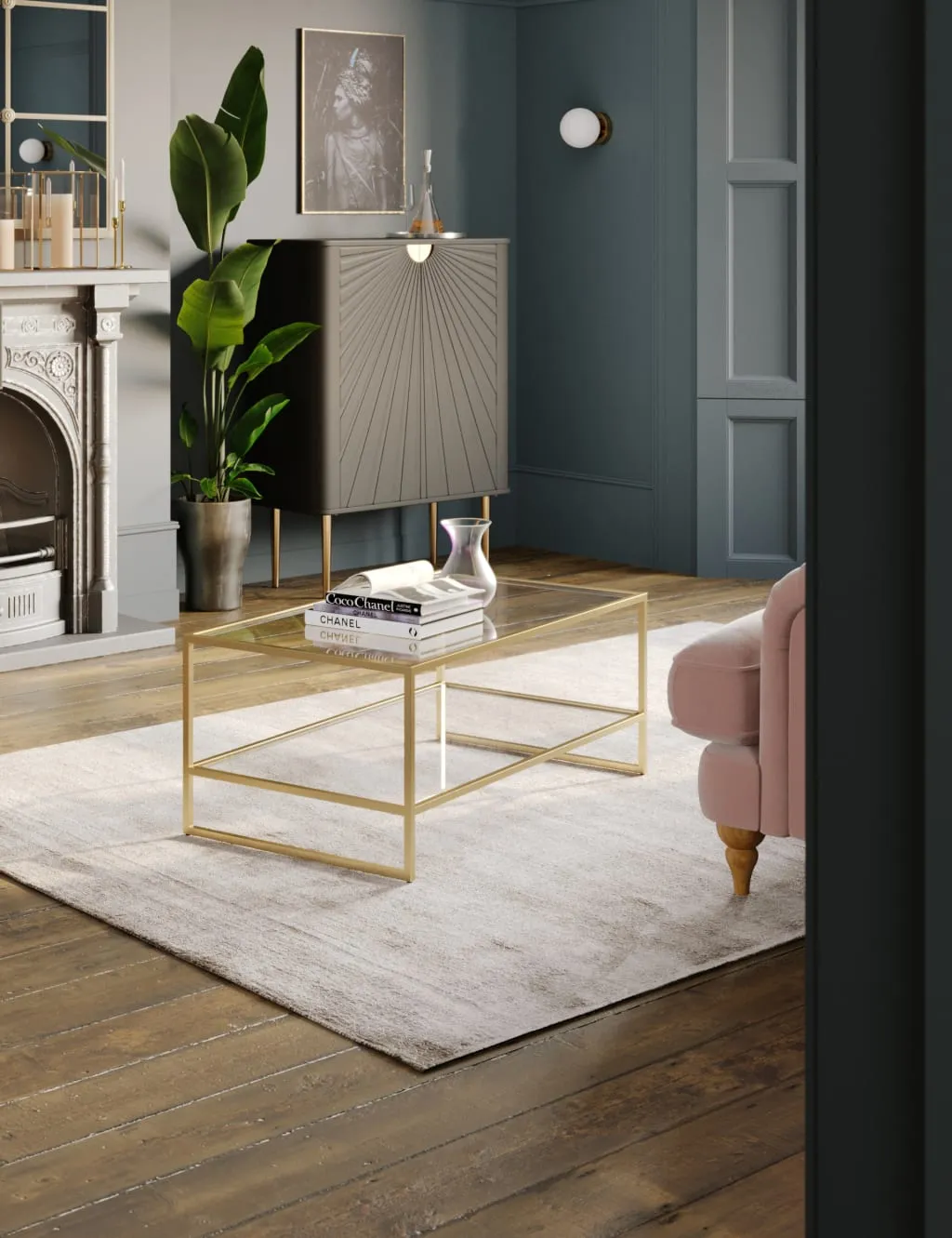 Milan Coffee Table - Chrome, Glass image