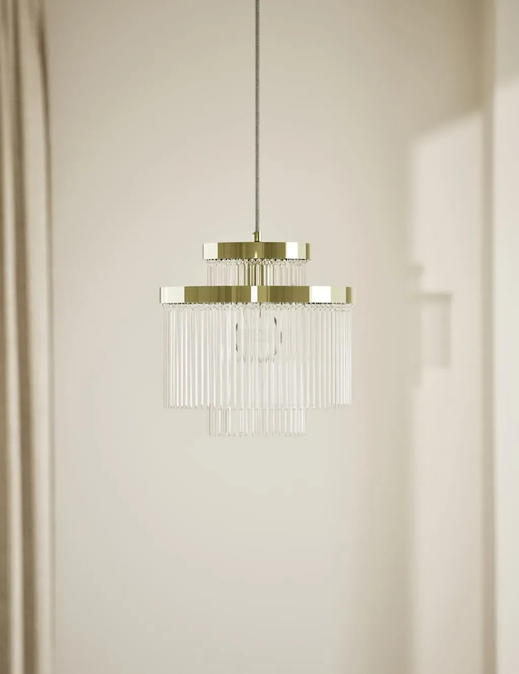 Monroe Glass Easy Fit Ceiling Shade - Antique Brass image