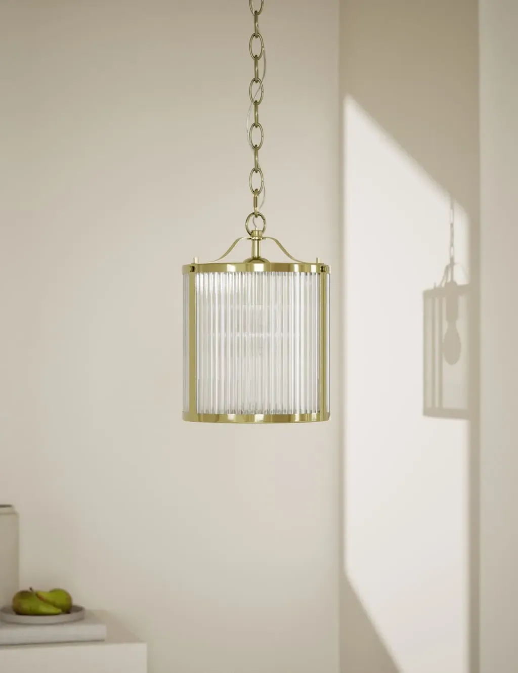 Monroe Lantern Pendant Light - Antique Brass image