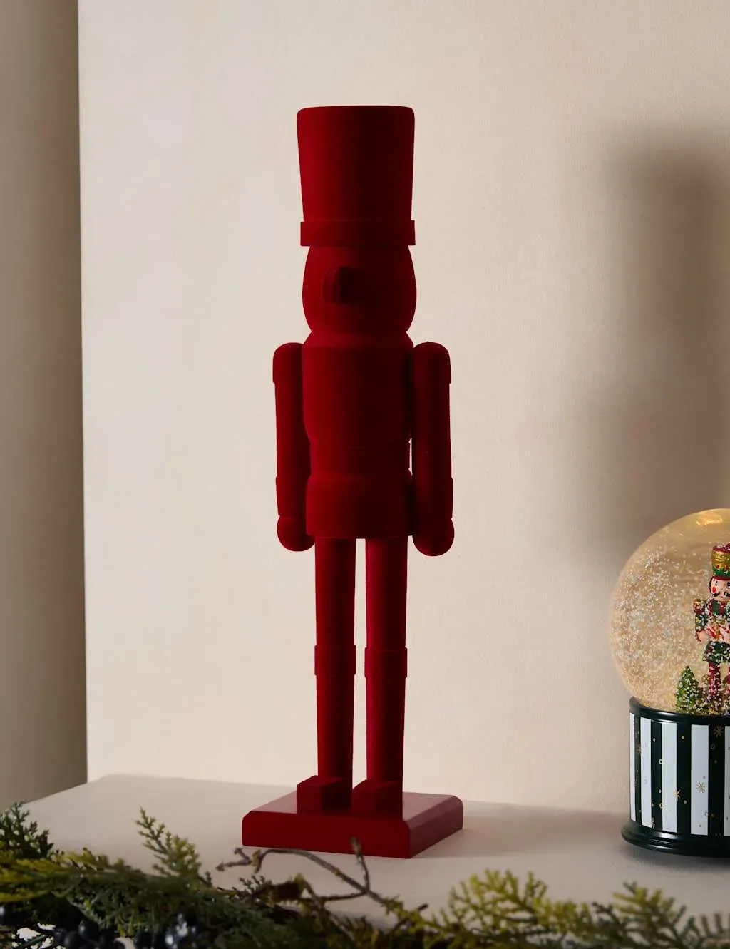 Nutcracker Room Decoration - Red, Flocked Wood image