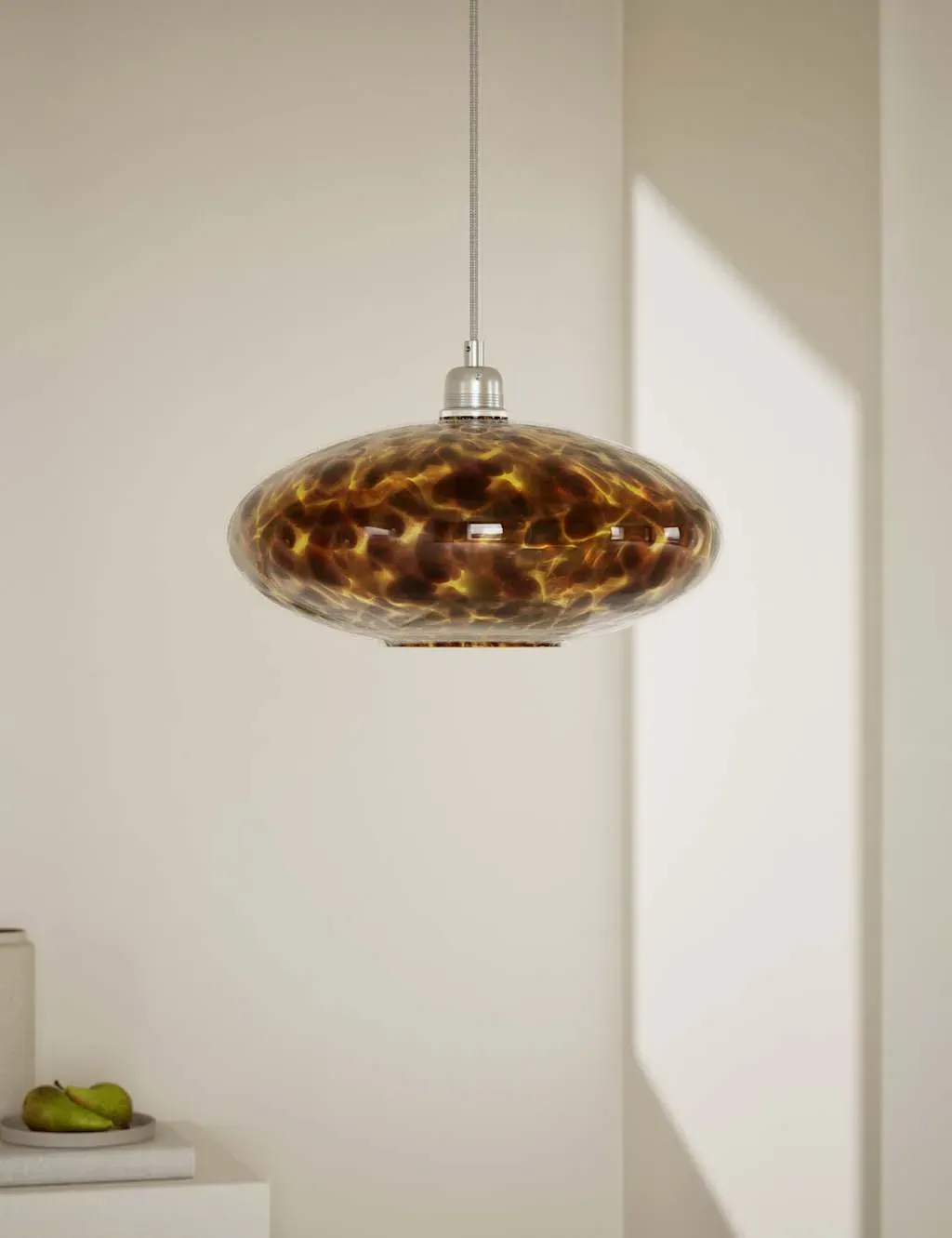 Oval Pendant Shade Easy Fit - Brown, Glass image