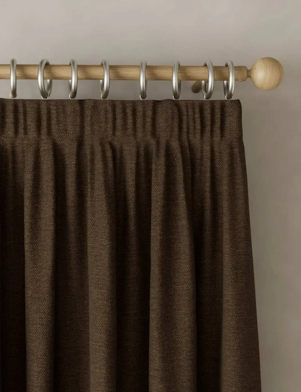 Pencil Pleat Blackout Curtains - Chocolate image
