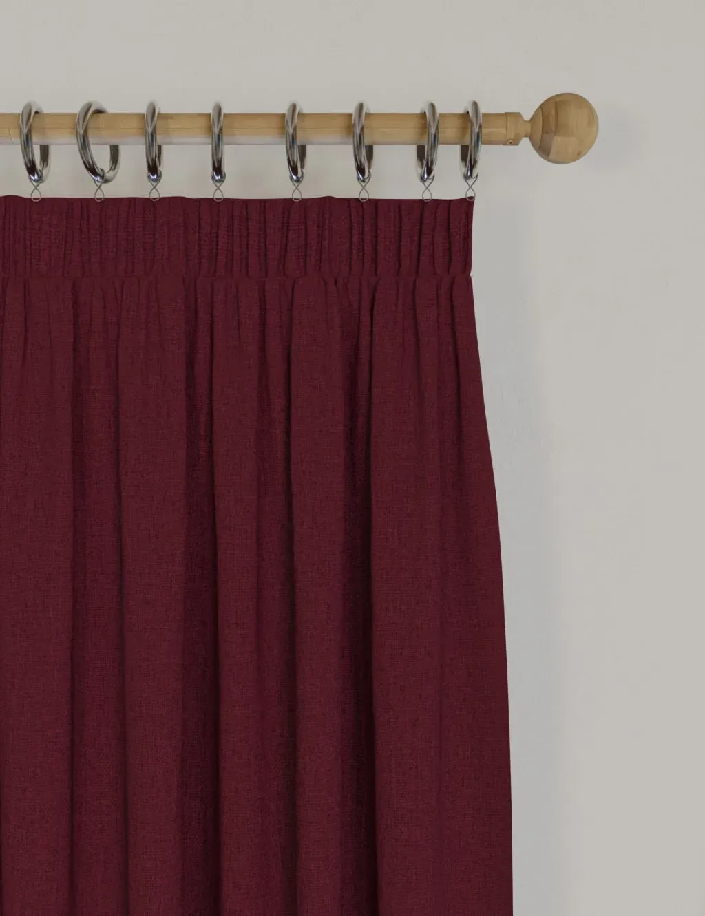 Pencil Pleat Blackout Curtains - Dark Red