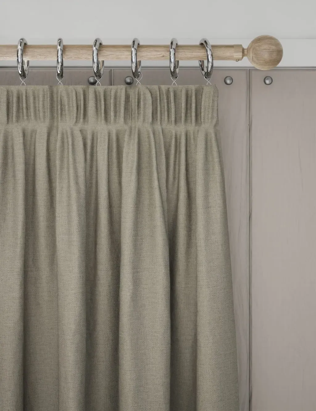 Pencil Pleat Blackout Curtains - Neutral