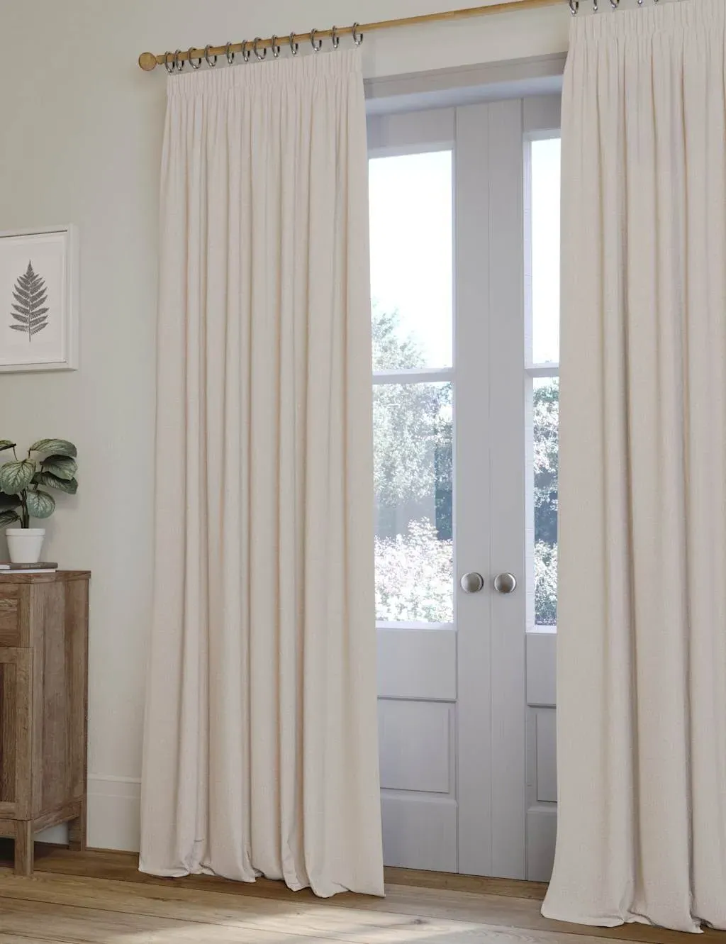 Pencil Pleat Blackout Thermal Curtains - Champagne