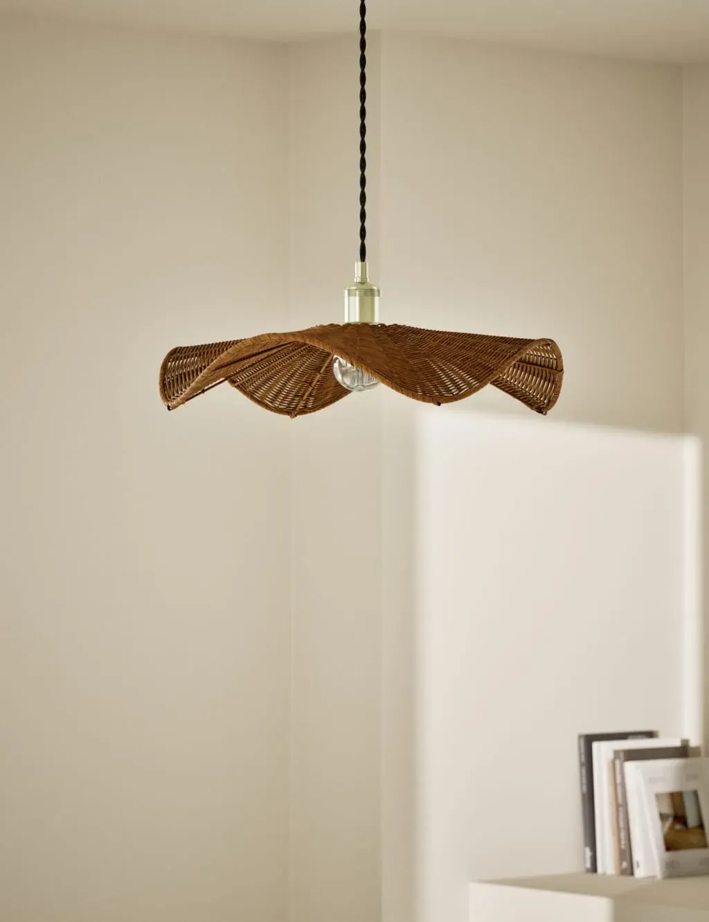 Rattan Easy Fit Ceiling Lamp Shade - Natural image