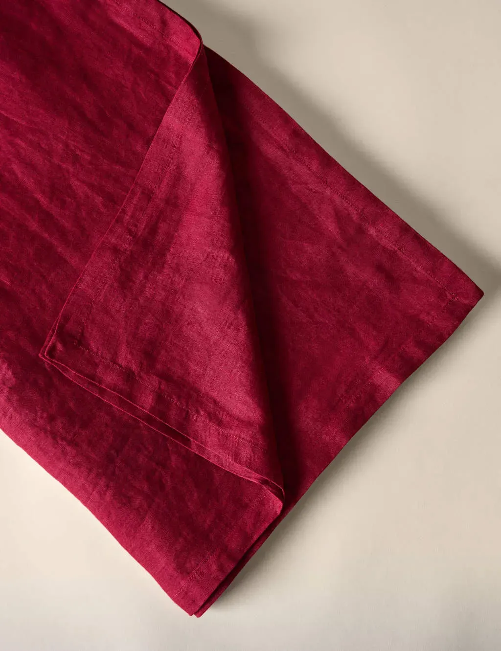 Rectangular Tablecloth - Cranberry, Pure Linen image