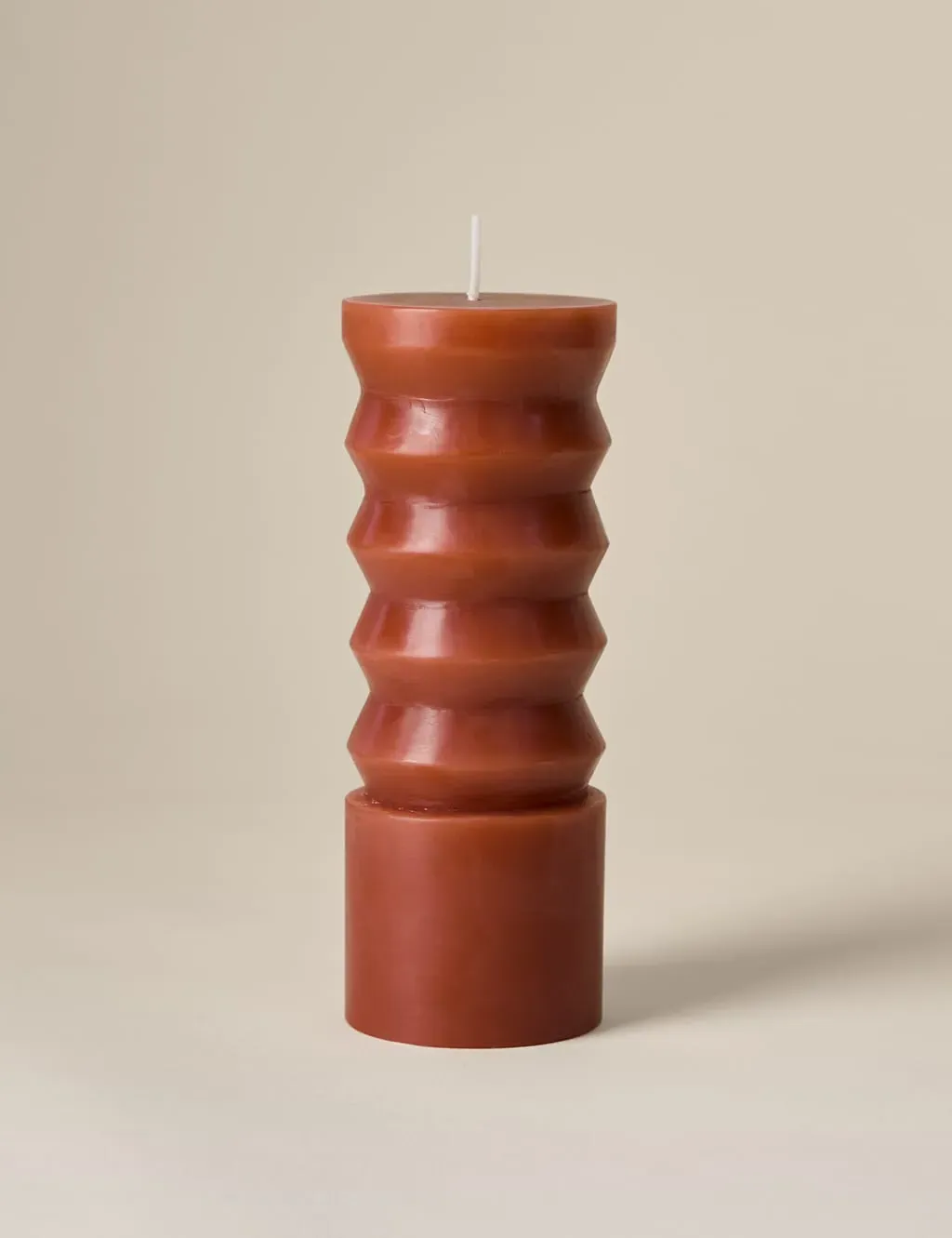 Retro Pillar Candle - Terracotta, Wax image