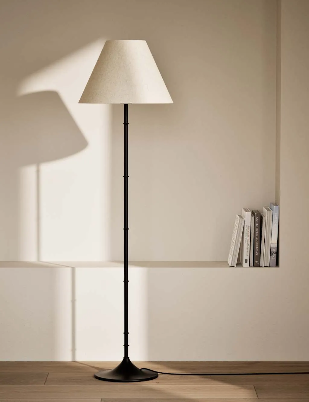 Ribbed Floor Light - Black, Metal