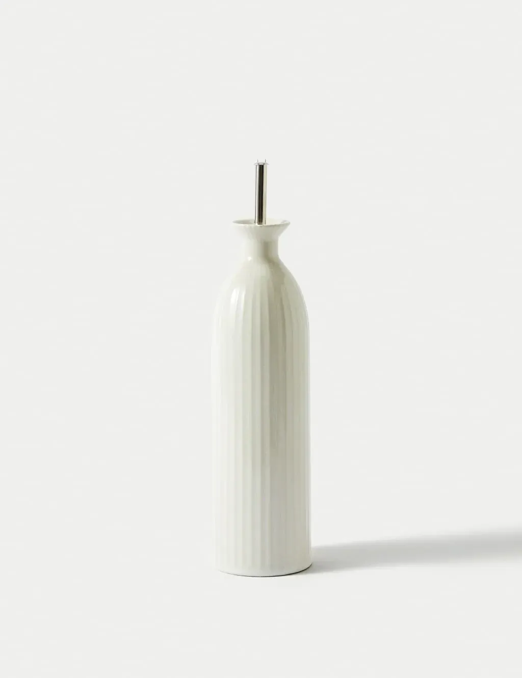 Ribbed Oil & Vinegar Pourer - Cream, Stoneware image