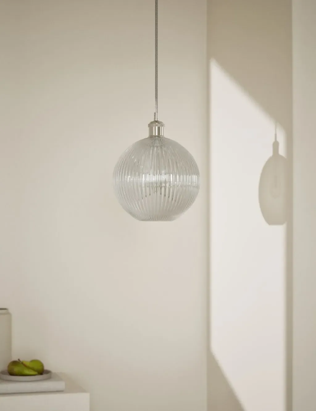Ridged Glass Ceiling Lamp Shade - Glass
