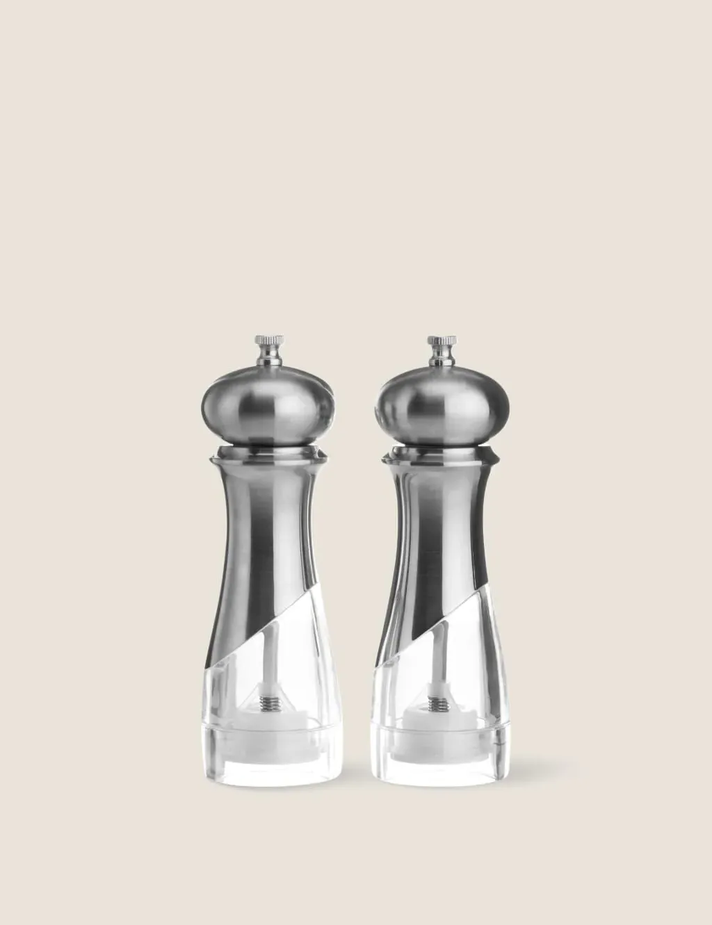 Salt & Pepper Mills Set - Silver, Metal