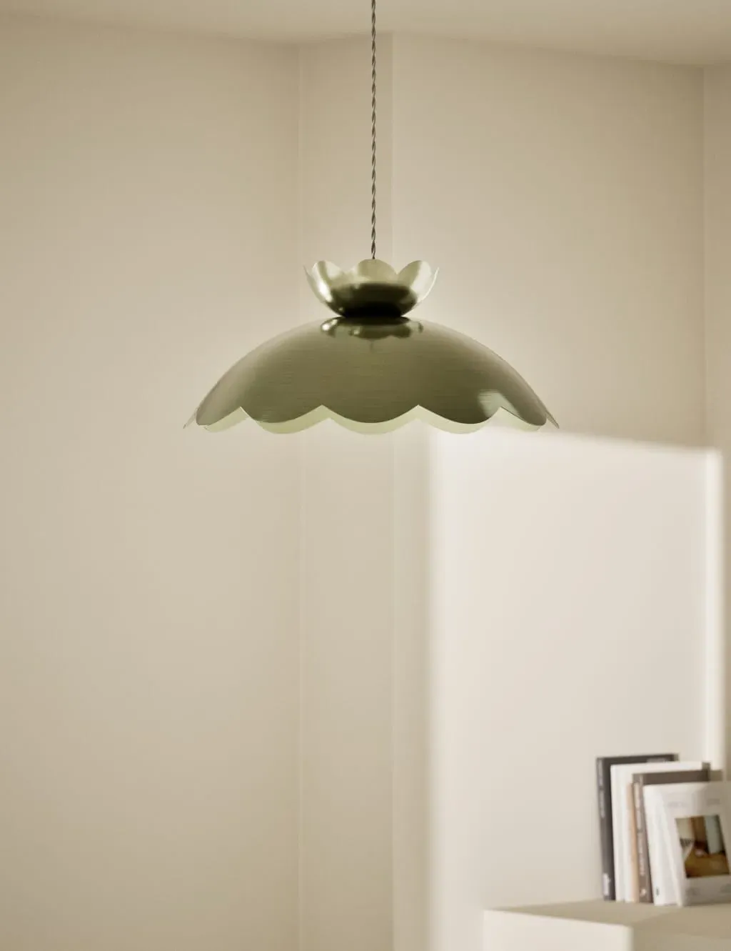Scallop Edge Easy Fit Ceiling Shade - Brass, Metal