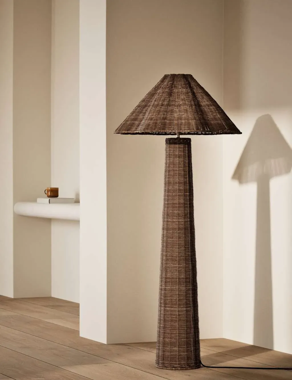 Scallop Flare Floor Lamp - Natural, Wicker image