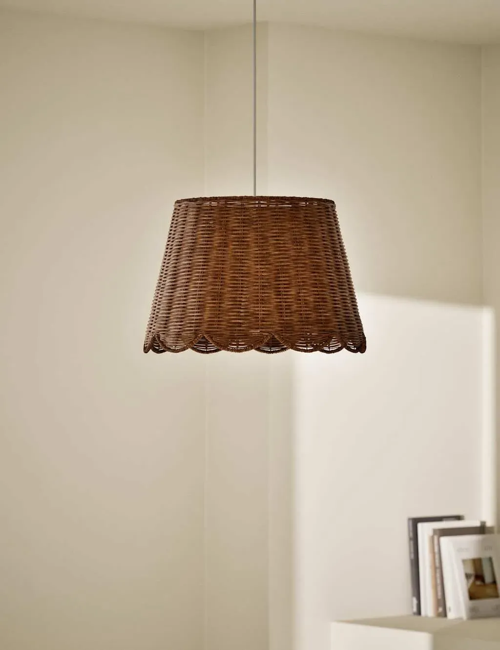 Scallop Lamp Shade - Brown, Wicker image