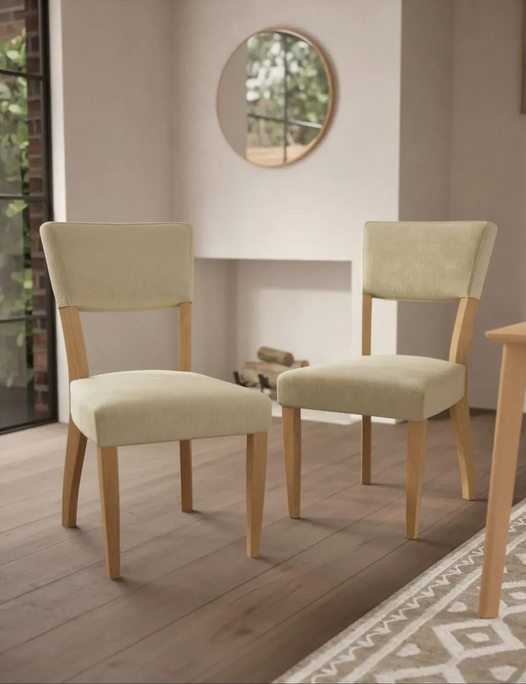 Set of 2 Dining Chairs - Natural, Fabric image