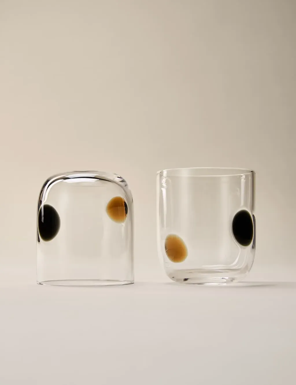 Set of 2 Dot Tumblers - Multi, Glass