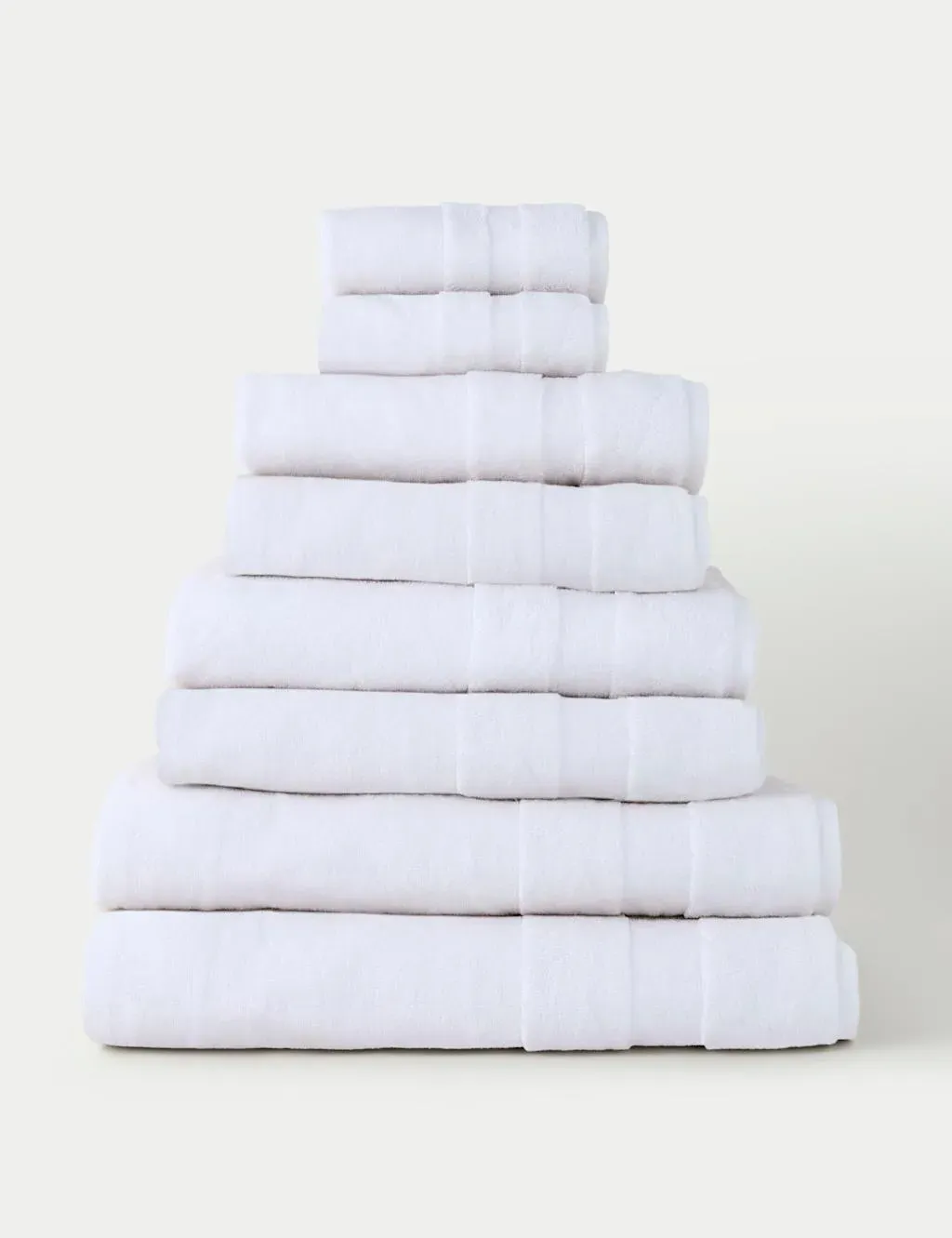Set of 2 Hand Towels - White, Turkish Cotton