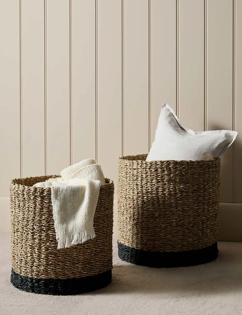 Set of 2 Large Storage Baskets - Natural