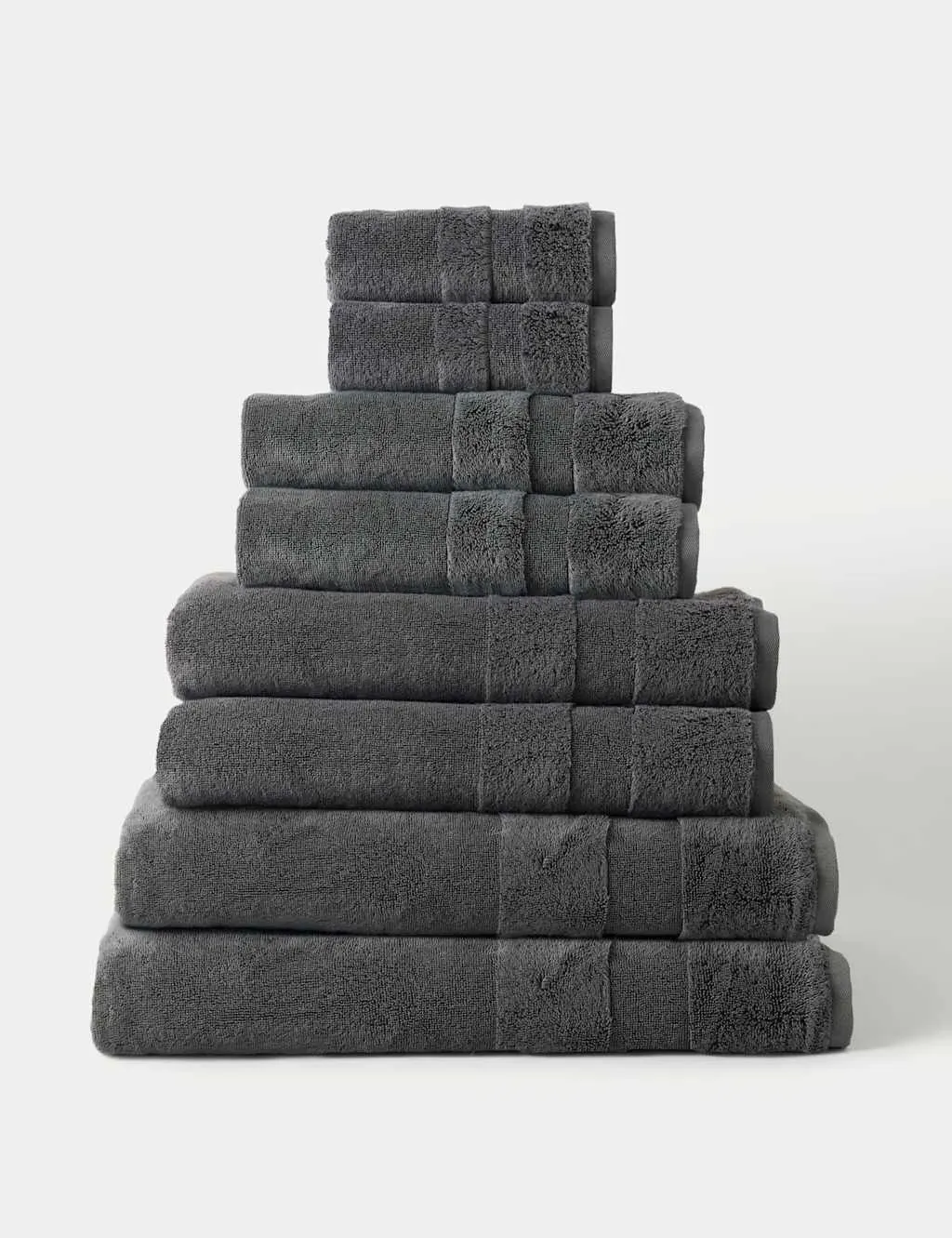 Set of 2 Ultimate Luxury Towels - Charcoal, Turkish Cotton