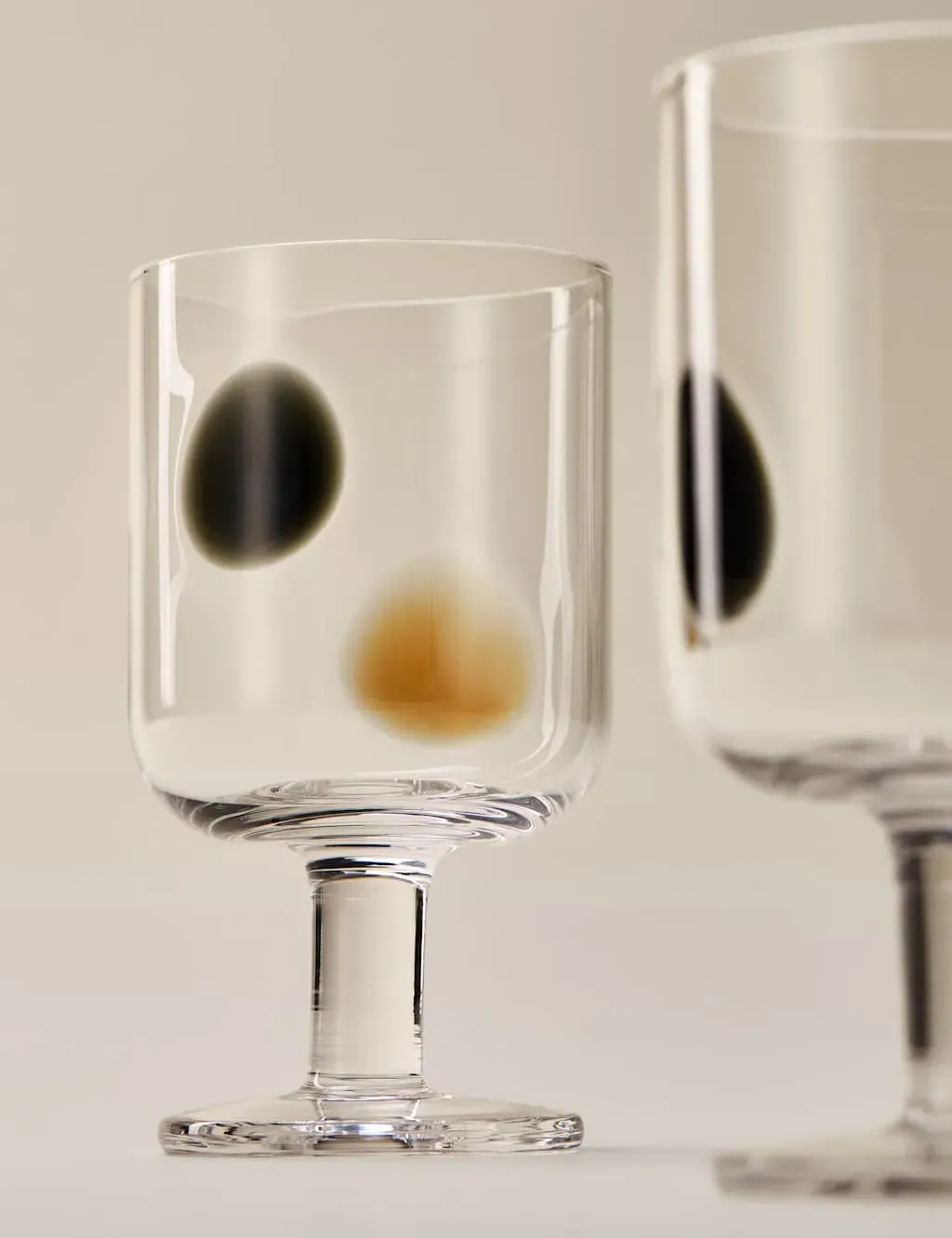 Set of 2 Wine Glasses with Dot Pattern - Multi image