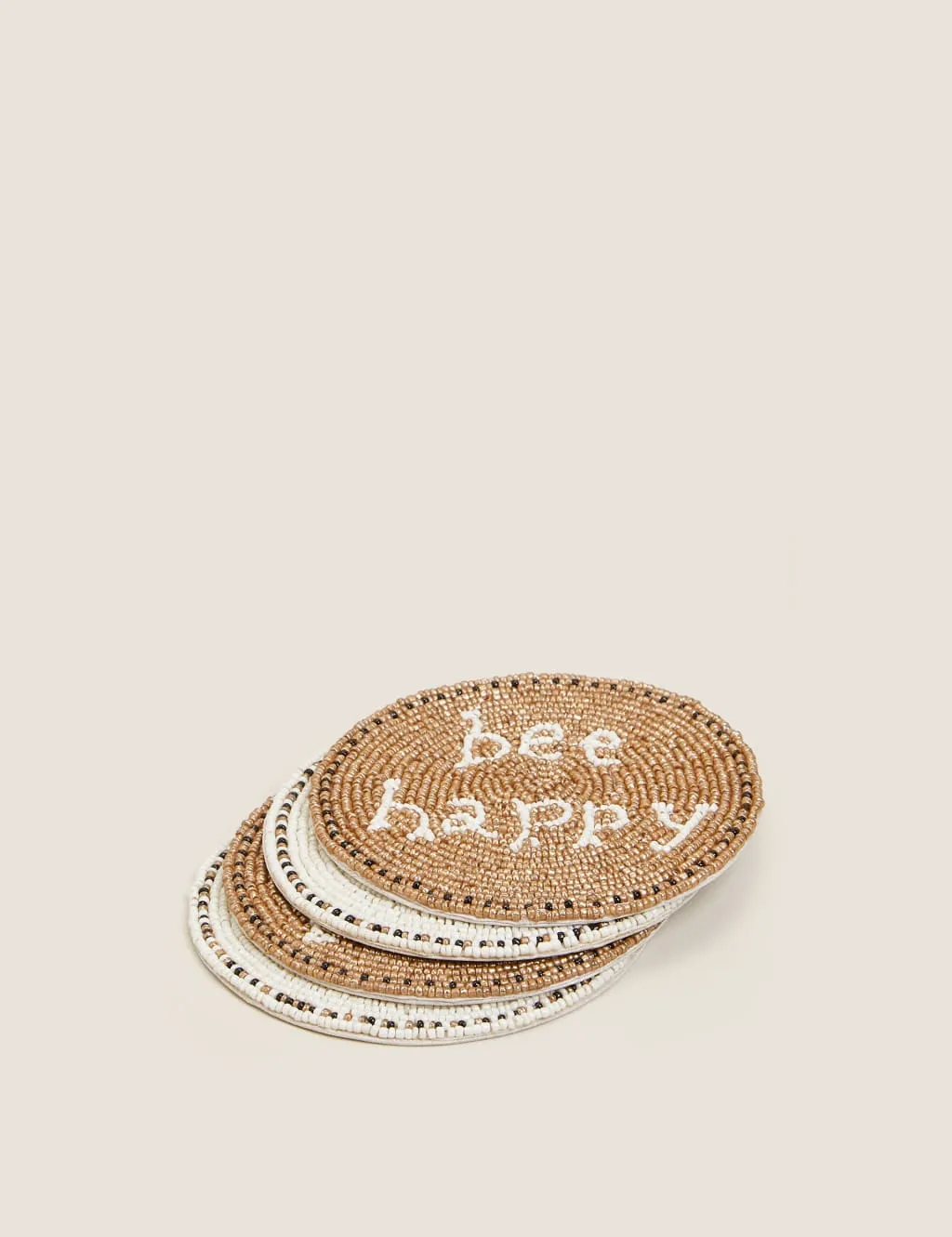Set of 4 Beaded Coasters - Multi, Hand-Beaded image