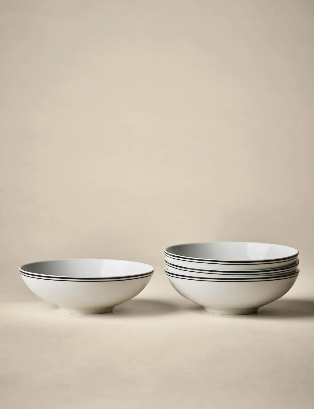 Set of 4 Cereal Bowls - Black Mix, Porcelain