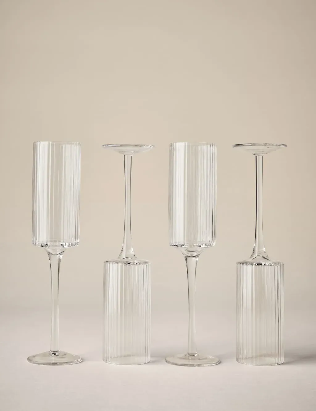 Set of 4 Champagne Flutes - Clear Glass image