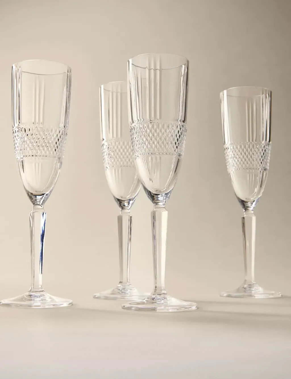 Set of 4 Champagne Flutes - Crystal Glass image