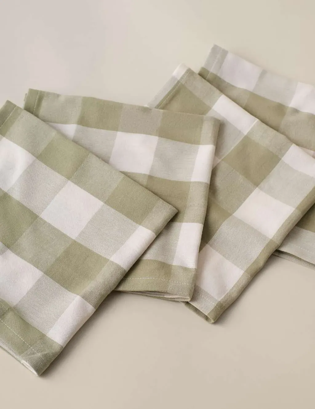 Set of 4 Cotton Napkins - Green, Pure Cotton image