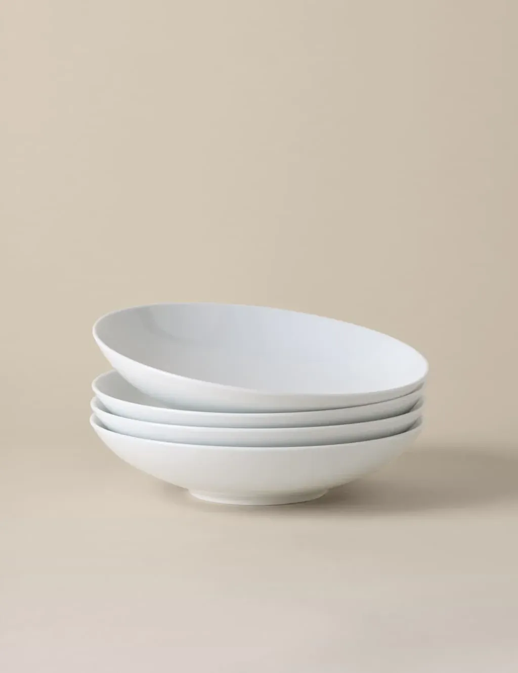 Set of 4 Coupe Pasta Bowls - White, Porcelain image