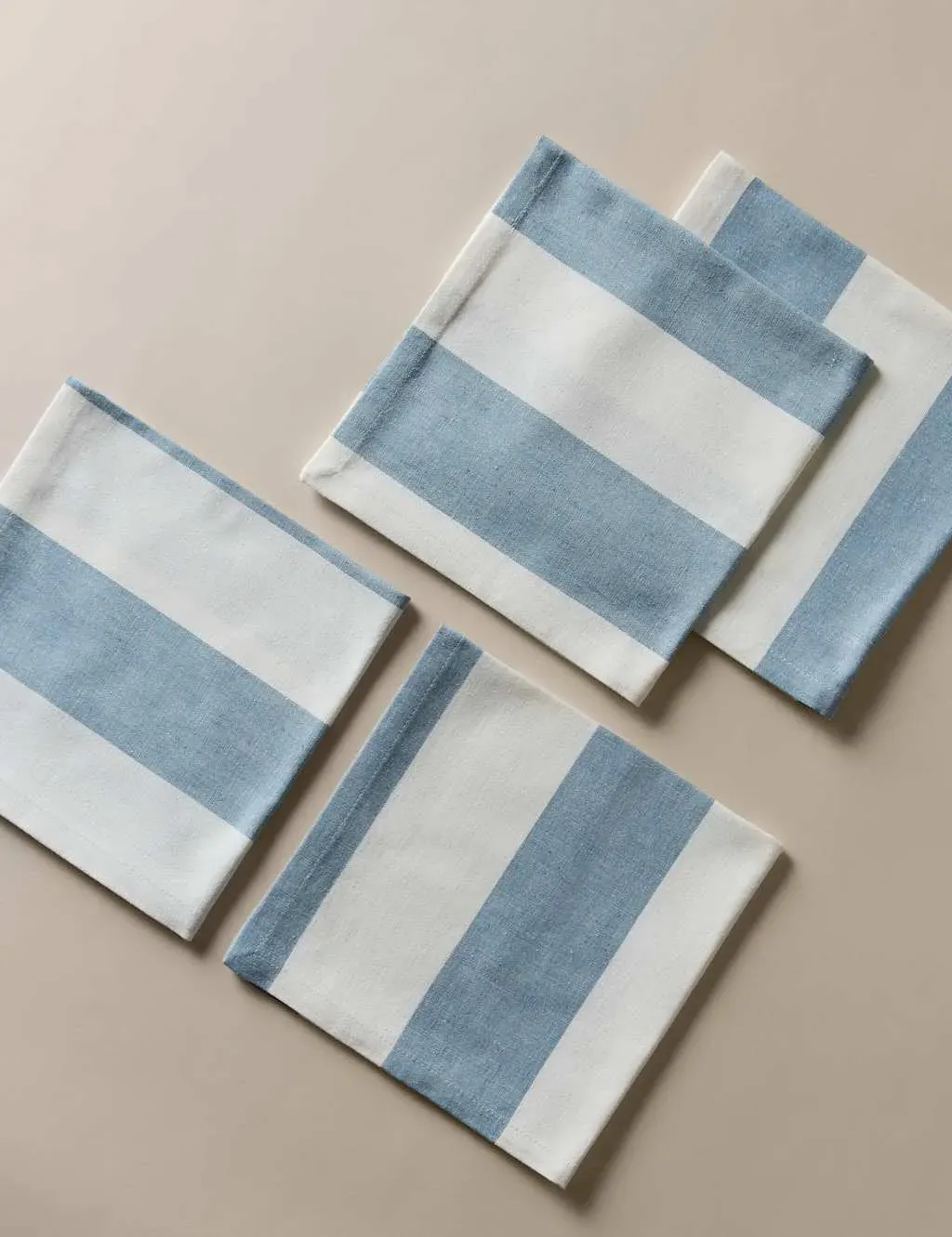 Set of 4 Napkins Wide Stripe - Blue Mix, Cotton image