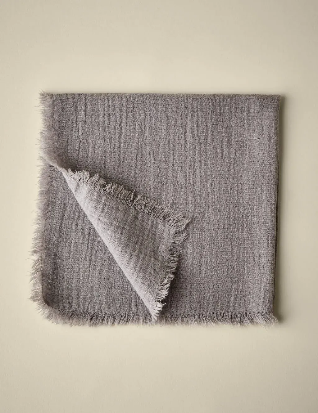 Set of 4 Napkins with Frayed Edge - Grey, Cotton image