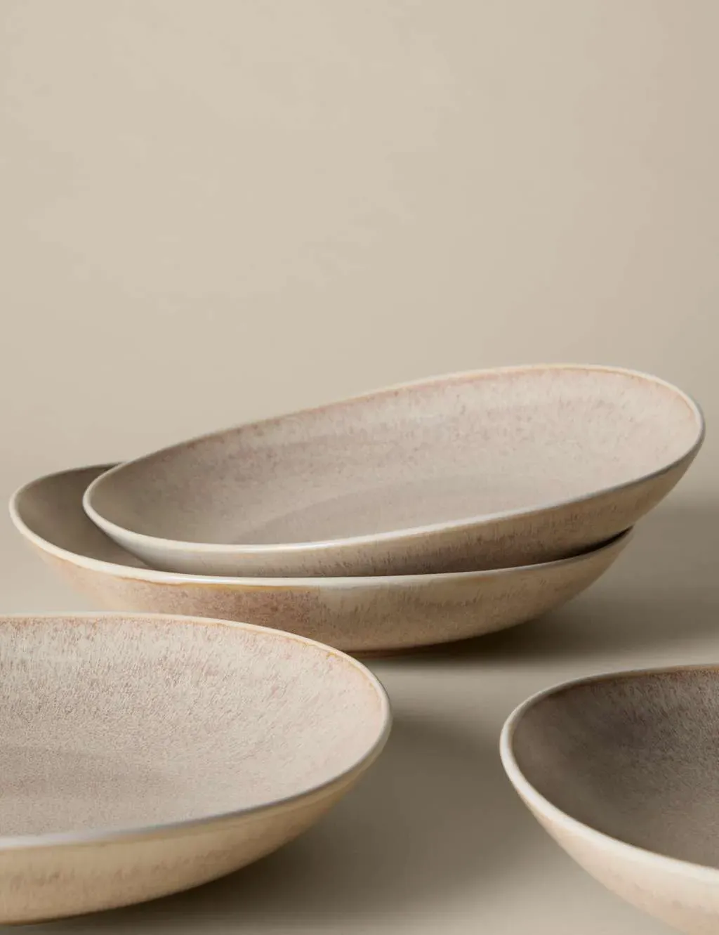 Set of 4 Pasta Bowls - Taupe, Stoneware image