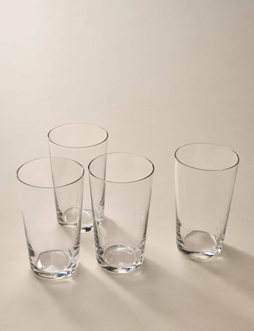 Set of 4 Pint Glasses - Clear, Crystal Glass image