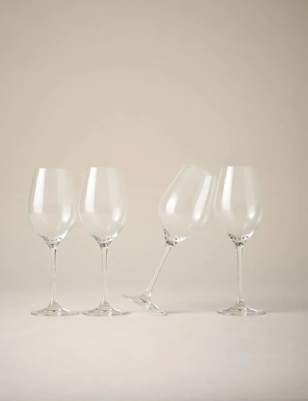 Set of 4 White Wine Glasses - Clear, Crystal