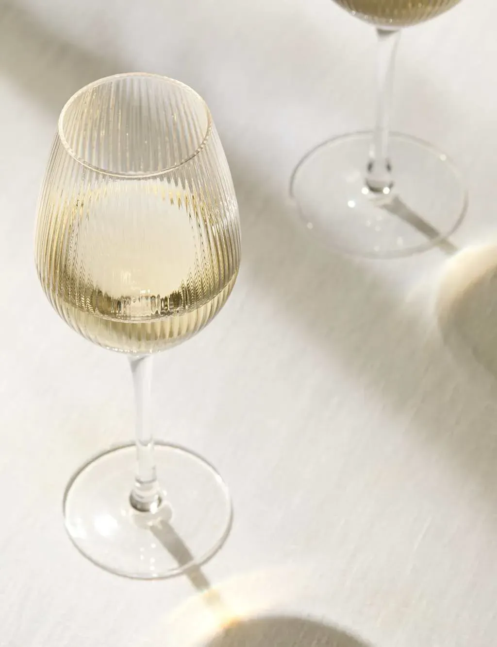 Set of 6 Wine Glasses Ribbed - Clear, Glass image